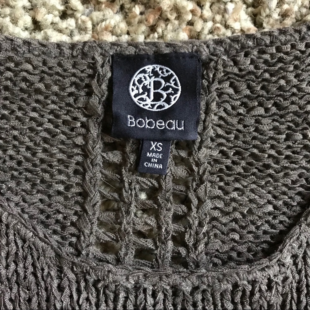 Bobeau olive green knit top EUC - Picture 4 of 5
